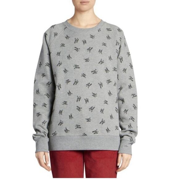 Marc Jacobs Sweatshirt Women’s XS Gray Pullover Logo Crewneck Long Sleeve - Picture 1 of 6